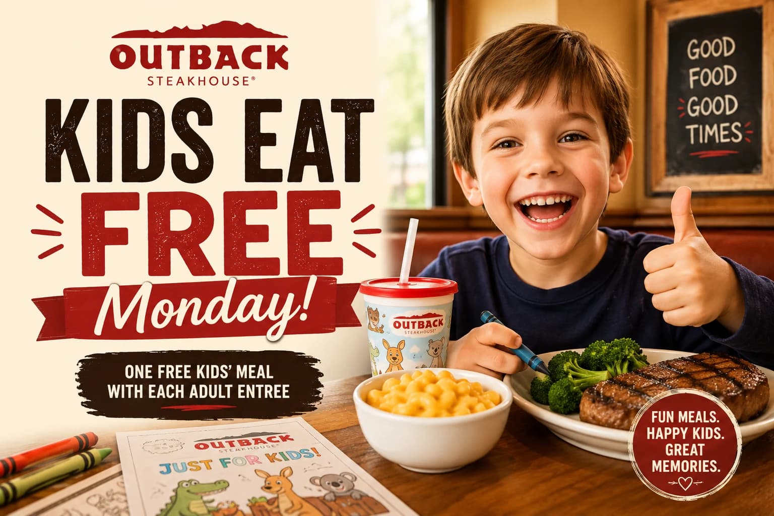 Outback Kids Eat Free Monday: Rules & Code (2026)