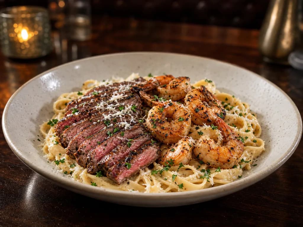 Kingsland Steak & Shrimp Pasta on the Outback menu