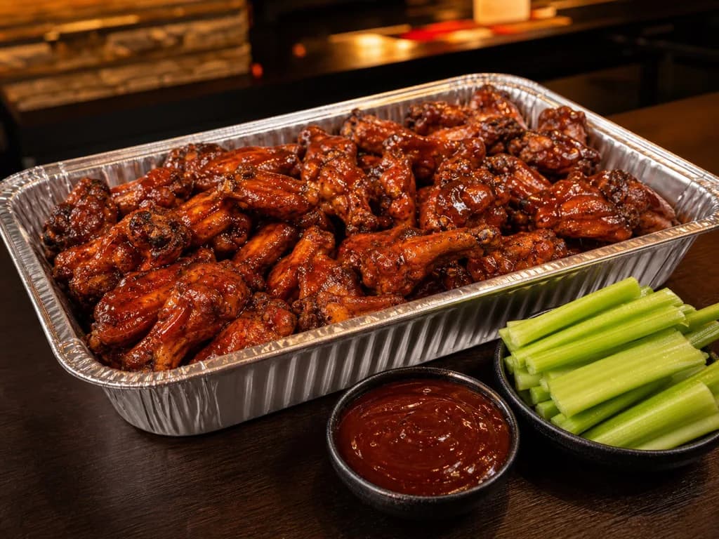 Sweet BBQ Kookaburra Wings Party Pan on the Outback menu