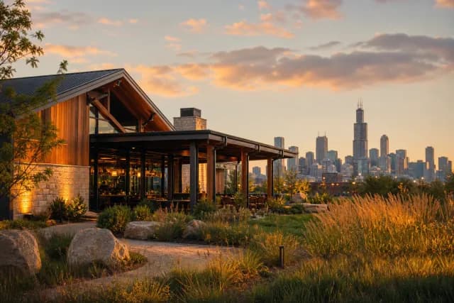 Restaurant location scene representing Illinois